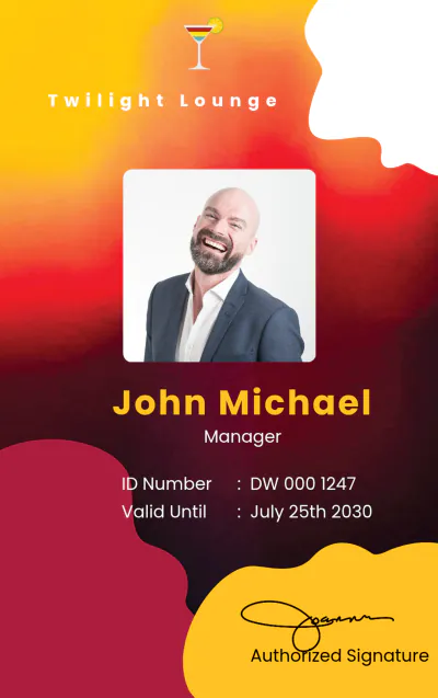 Free BarLounge ID Card Template to Edit Online