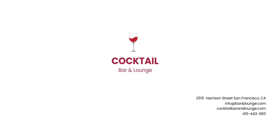 Free Bar/Lounge Envelope Template