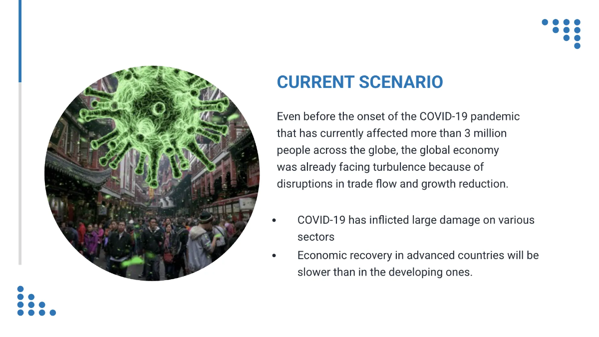 Free Coronavirus COVID-19 Economy Presentation Template to Edit Online