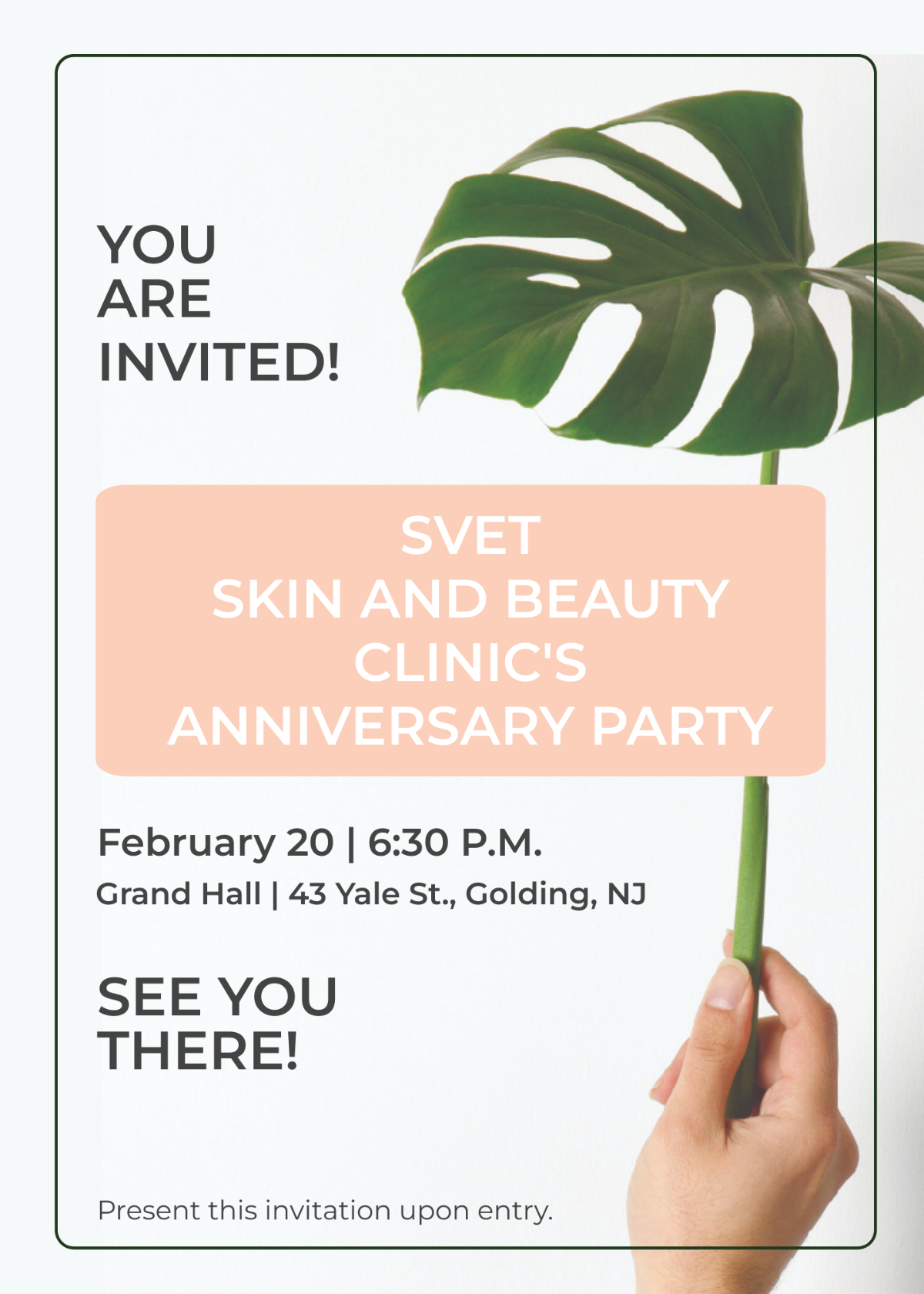 Skin Beauty Clinic Invitation Template