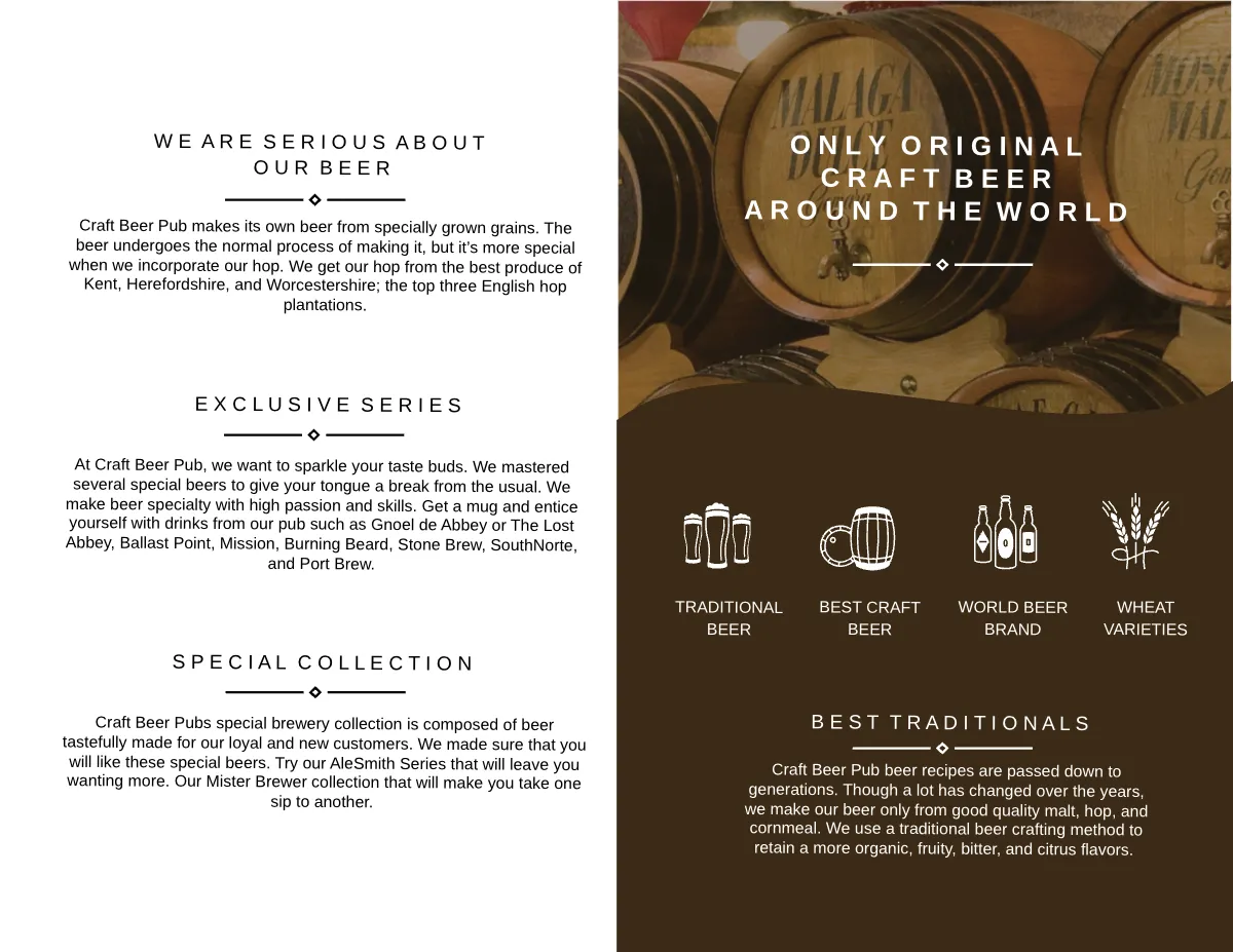 Free Pub Bi-Fold Brochure Template to Edit Online