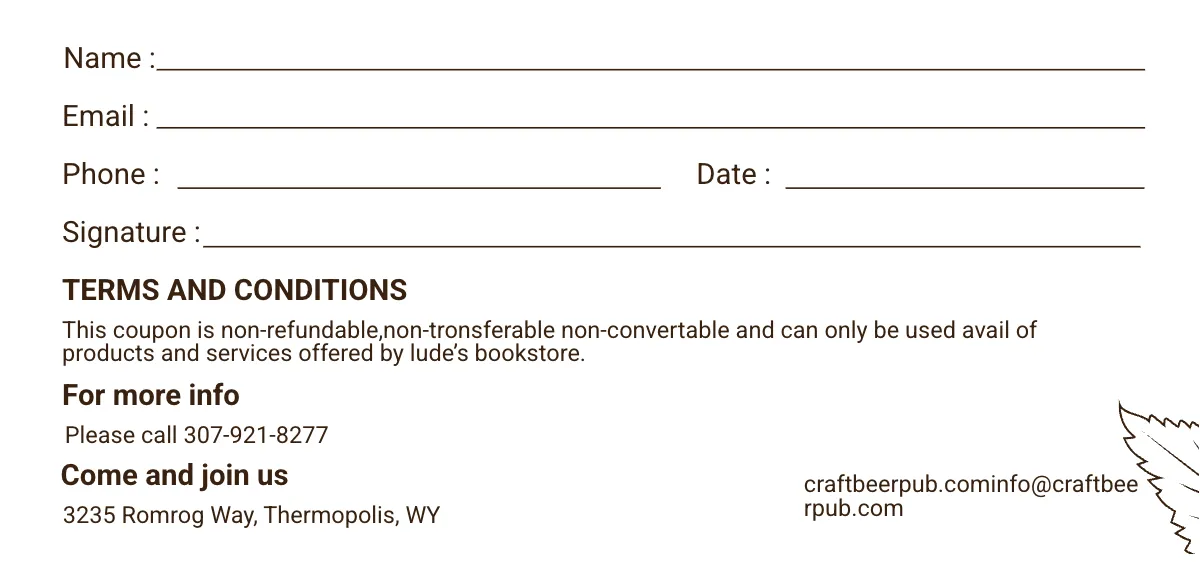 Free Pub Voucher Template to Edit Online