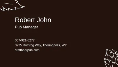 Free Pub Business Card Template to Edit Online