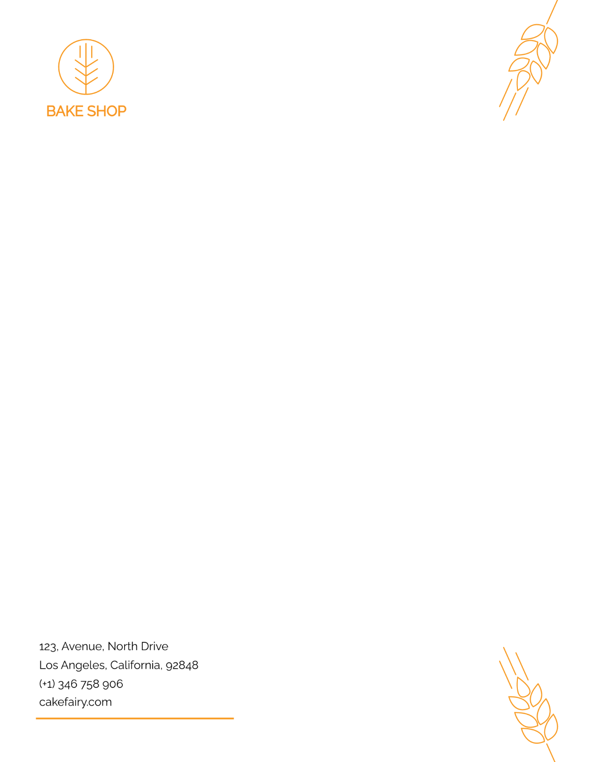 Bakery Business Letterhead Template