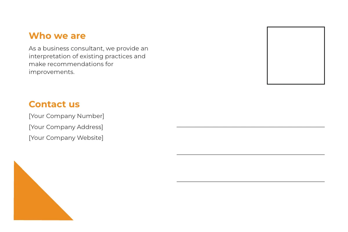 Free Business Consultant Postcard Template to Edit Online