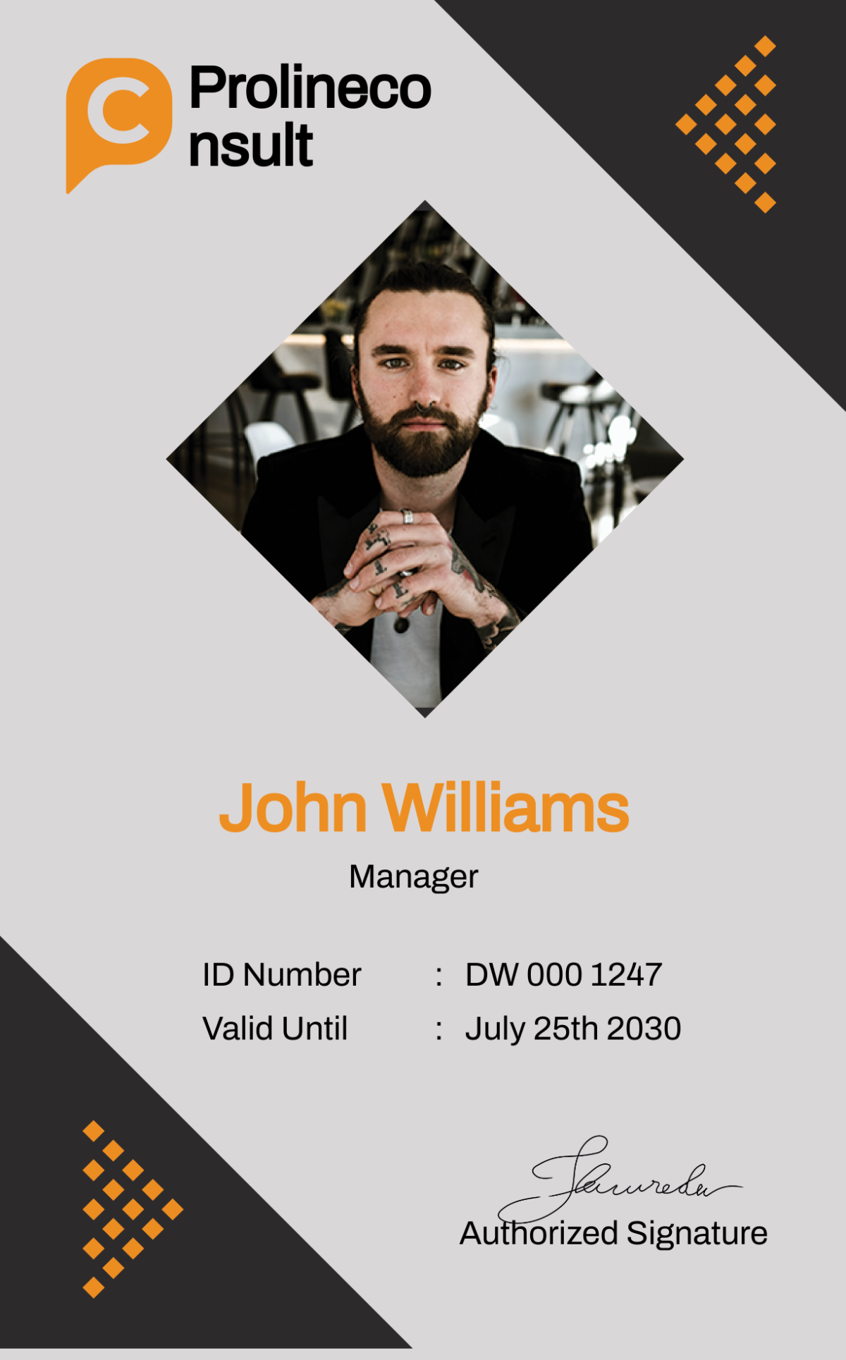 Business Consultant ID Card Template
