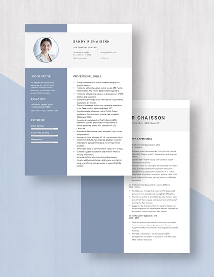 Air Traffic Control Specialist Resume Download