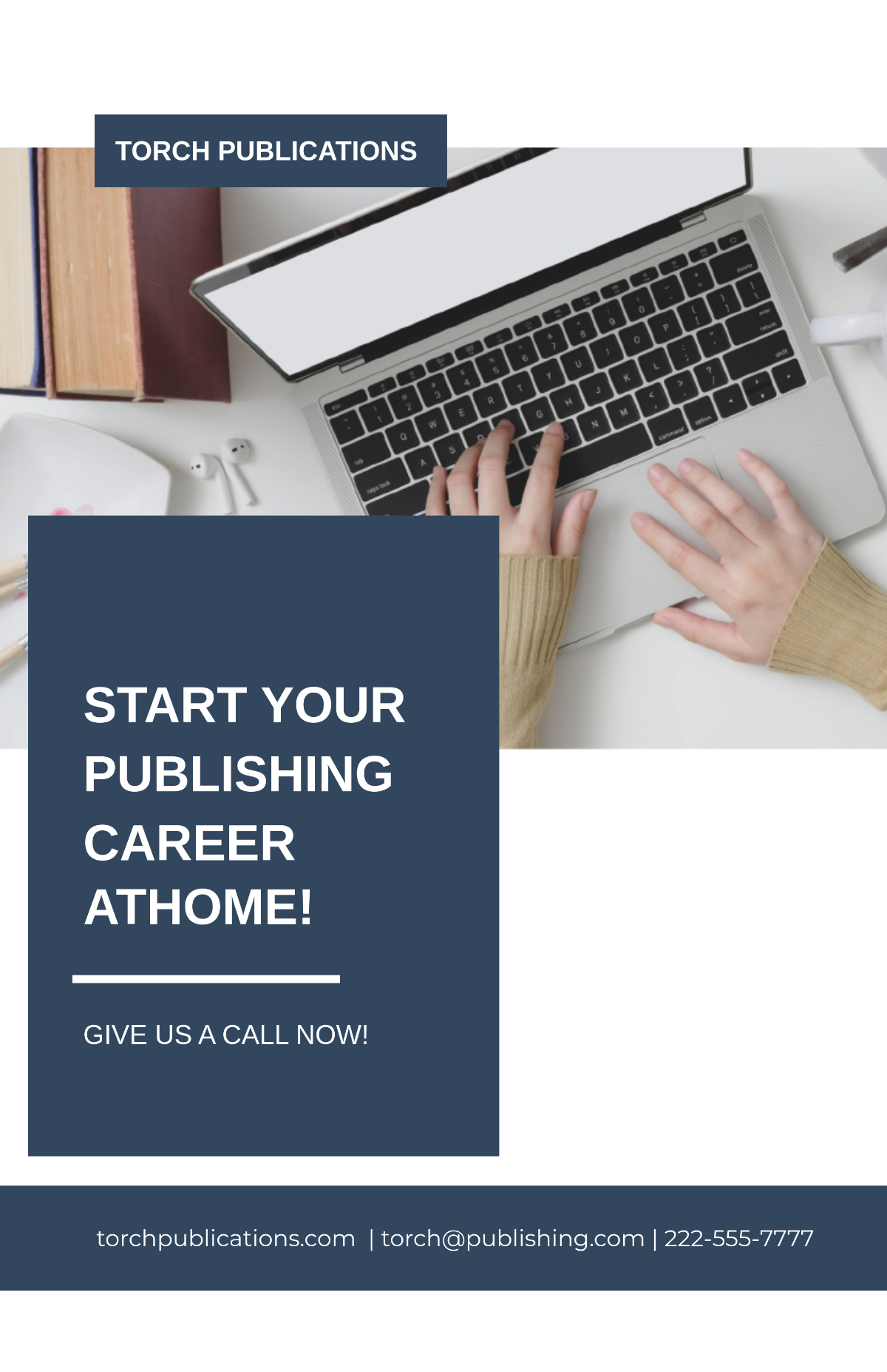 Free Simple Work From Home Poster Template