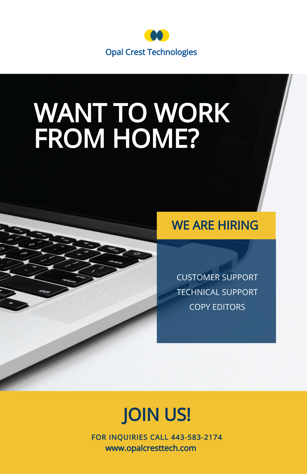 Creative Work From Home Poster Template
