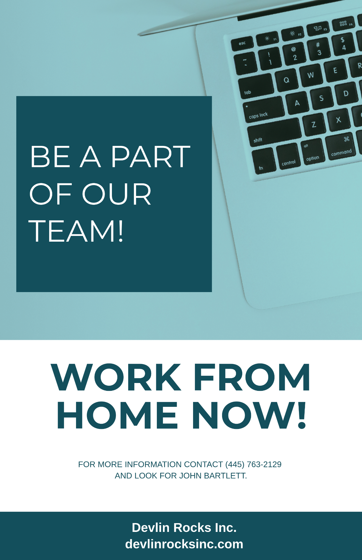 Free Work From Home Now Poster Template