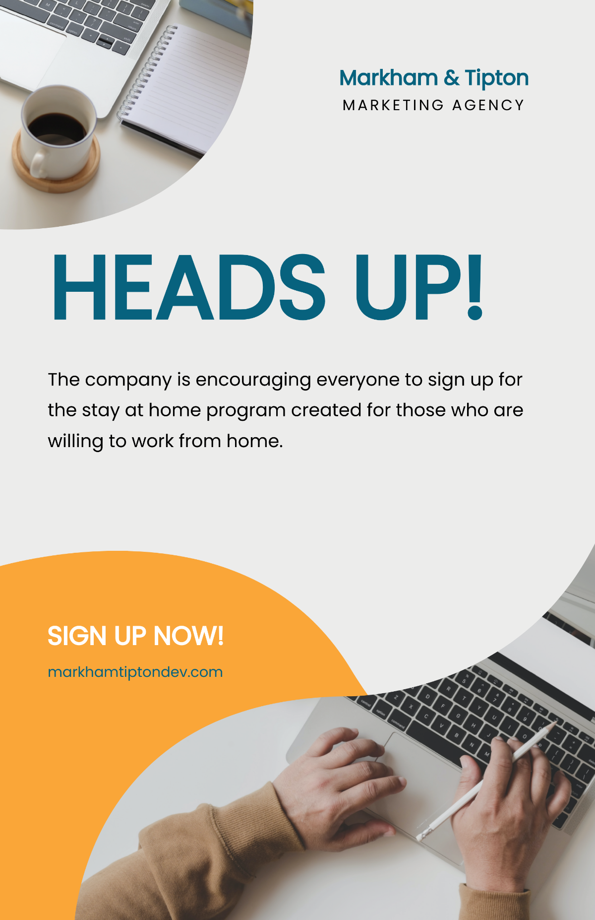 Stay Home Work From Home Poster Template