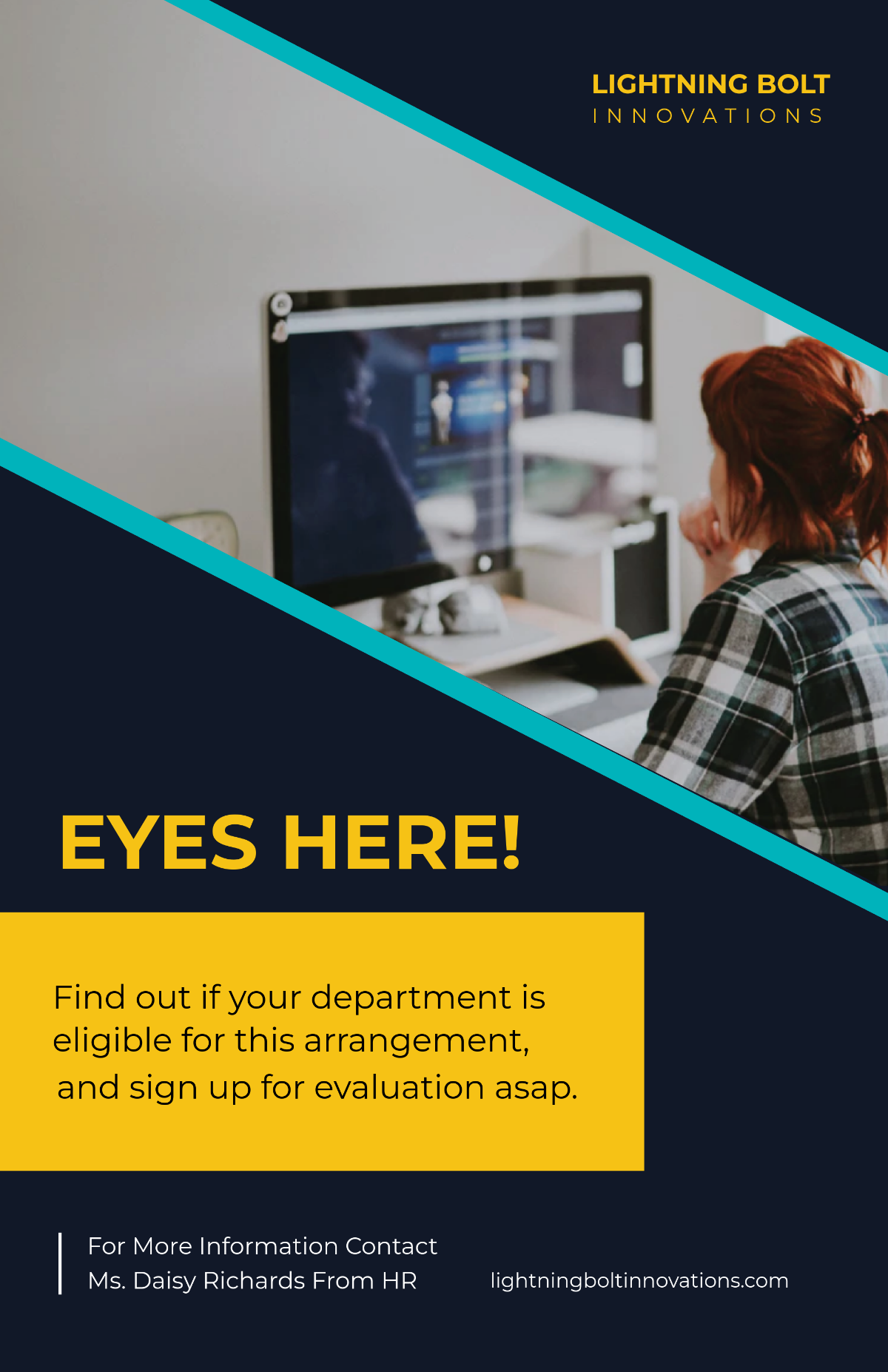 Free Work From Home Office Poster Template to Edit Online