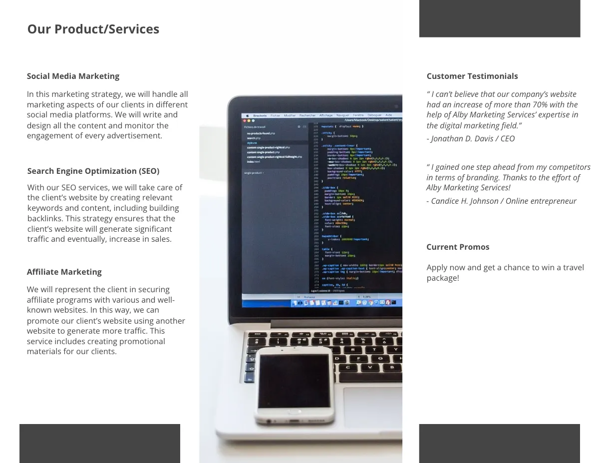 Free Tri-Fold Sample Work From Home Brochure Template to Edit Online