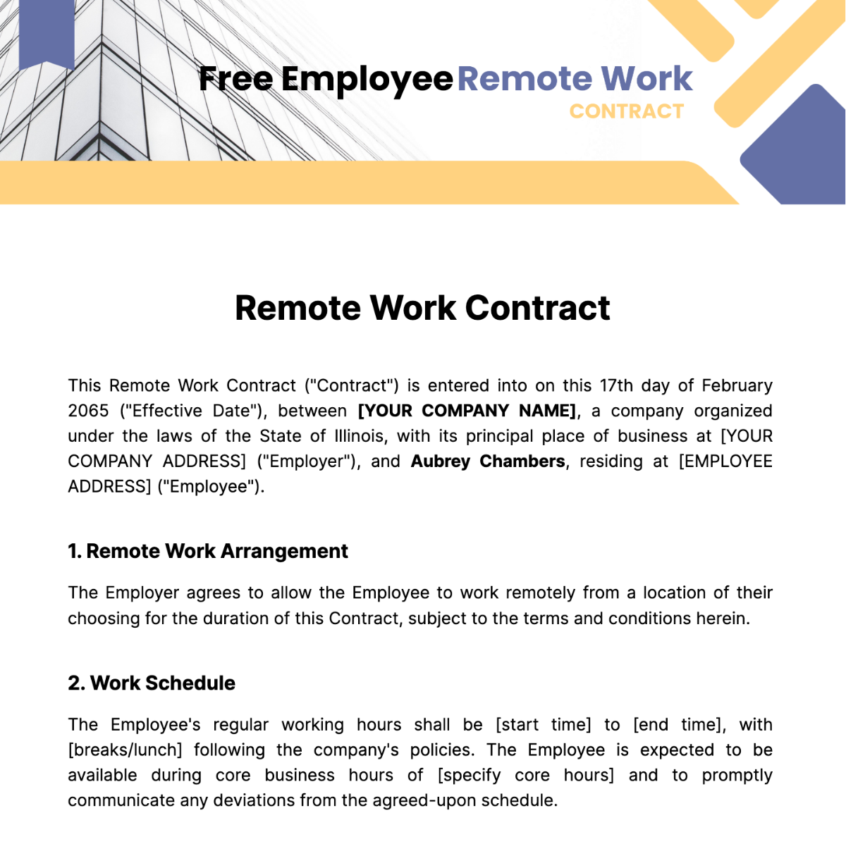 Employee Remote Work Contract Template