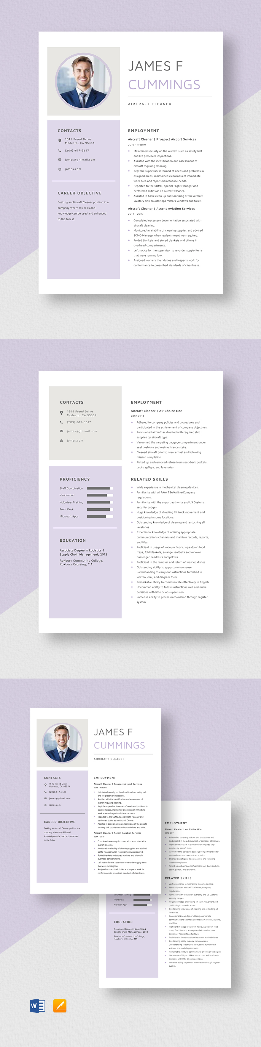 Free Aircraft Cleaner Resume Template - Word, Apple Pages | Template.net