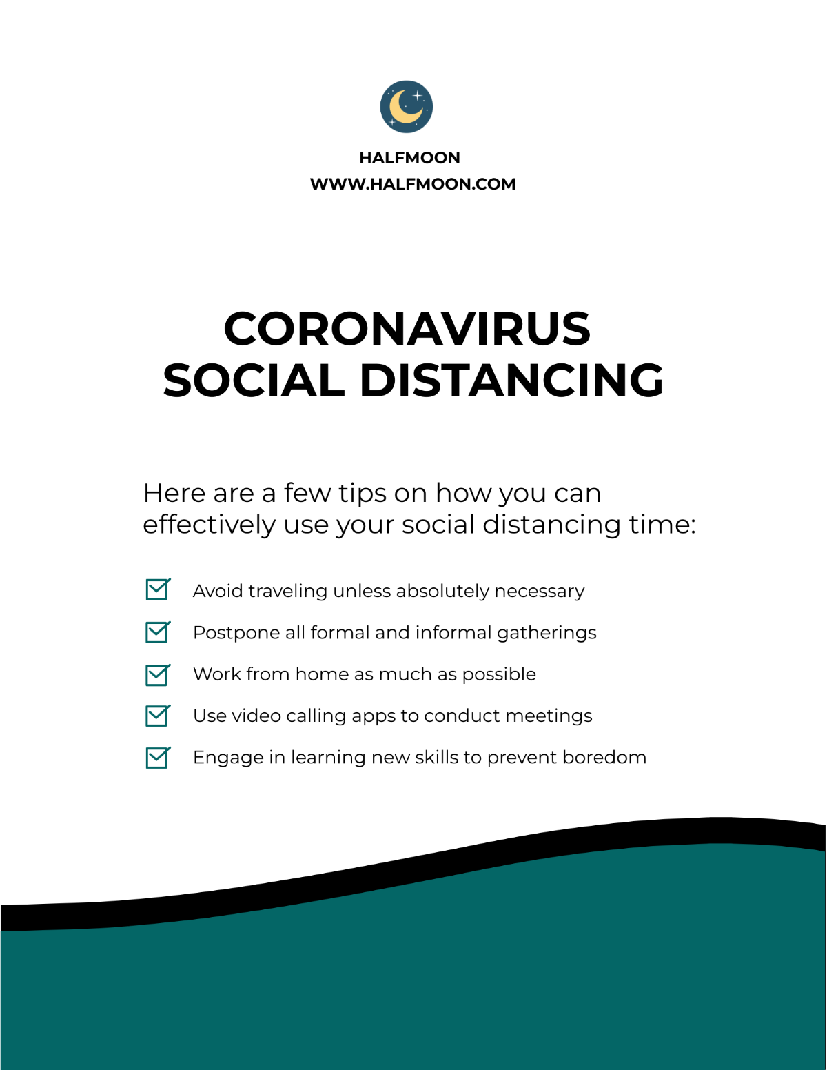 Coronavirus Social Distancing Flyer