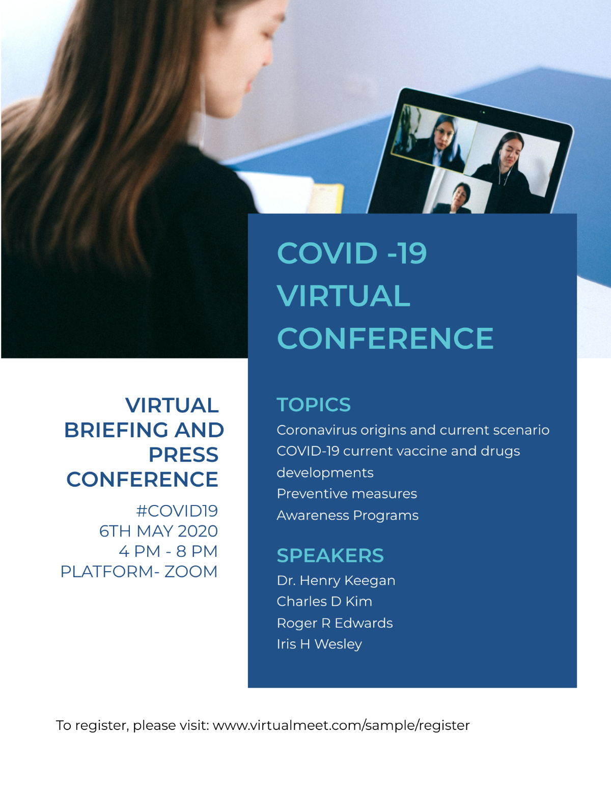 Coronavirus COVID-19 Conference Flyer Template