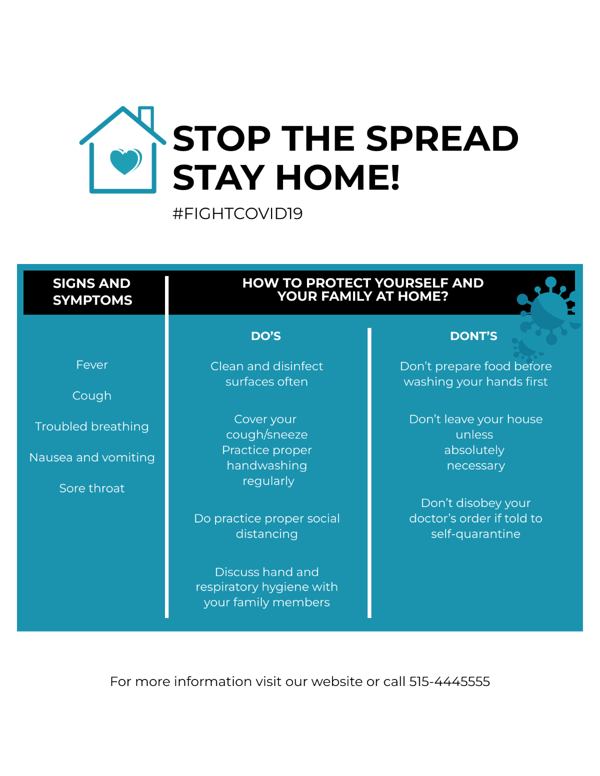Stay Home Coronavirus COVID-19 Awareness Flyer