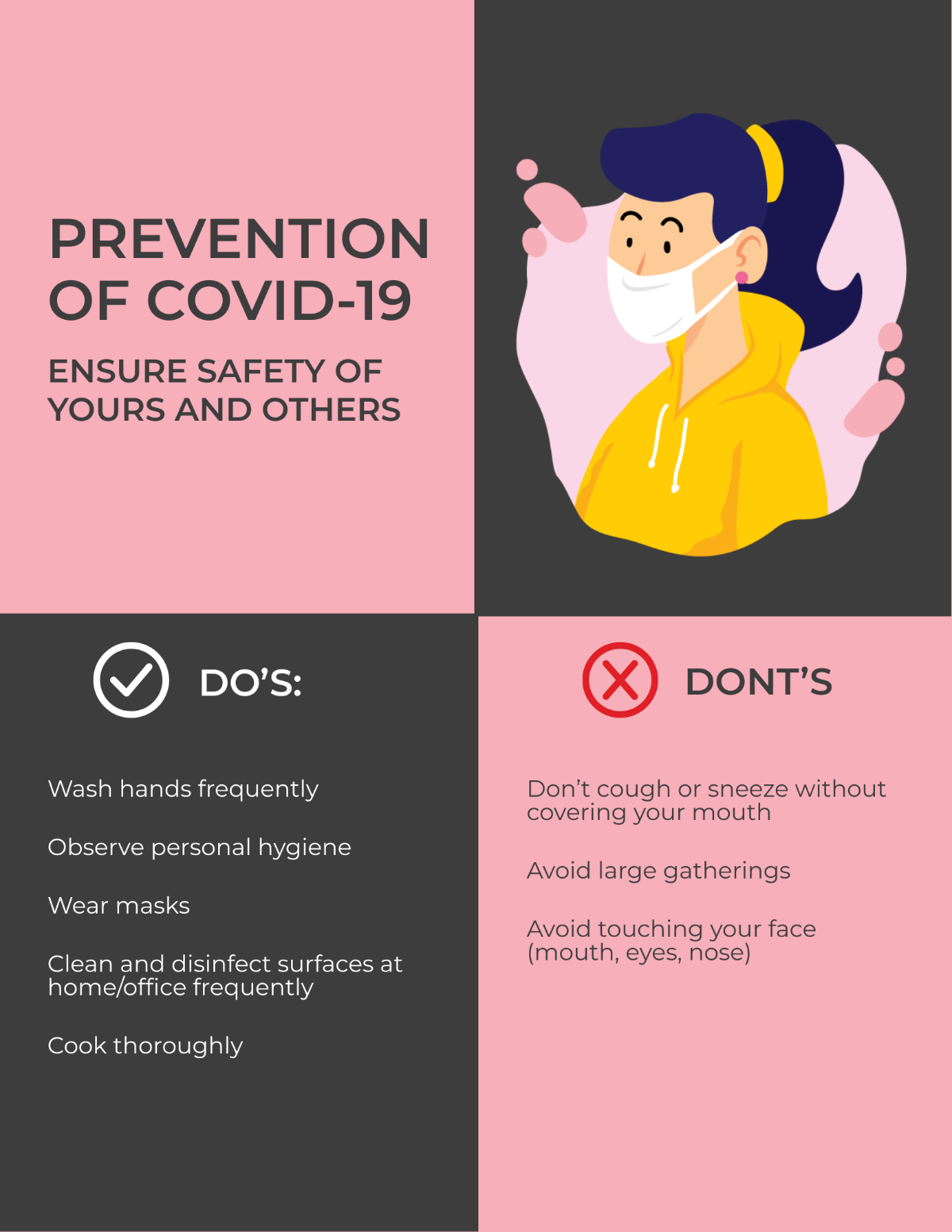 Free COVID-19 Coronavirus Square Flyer Template
