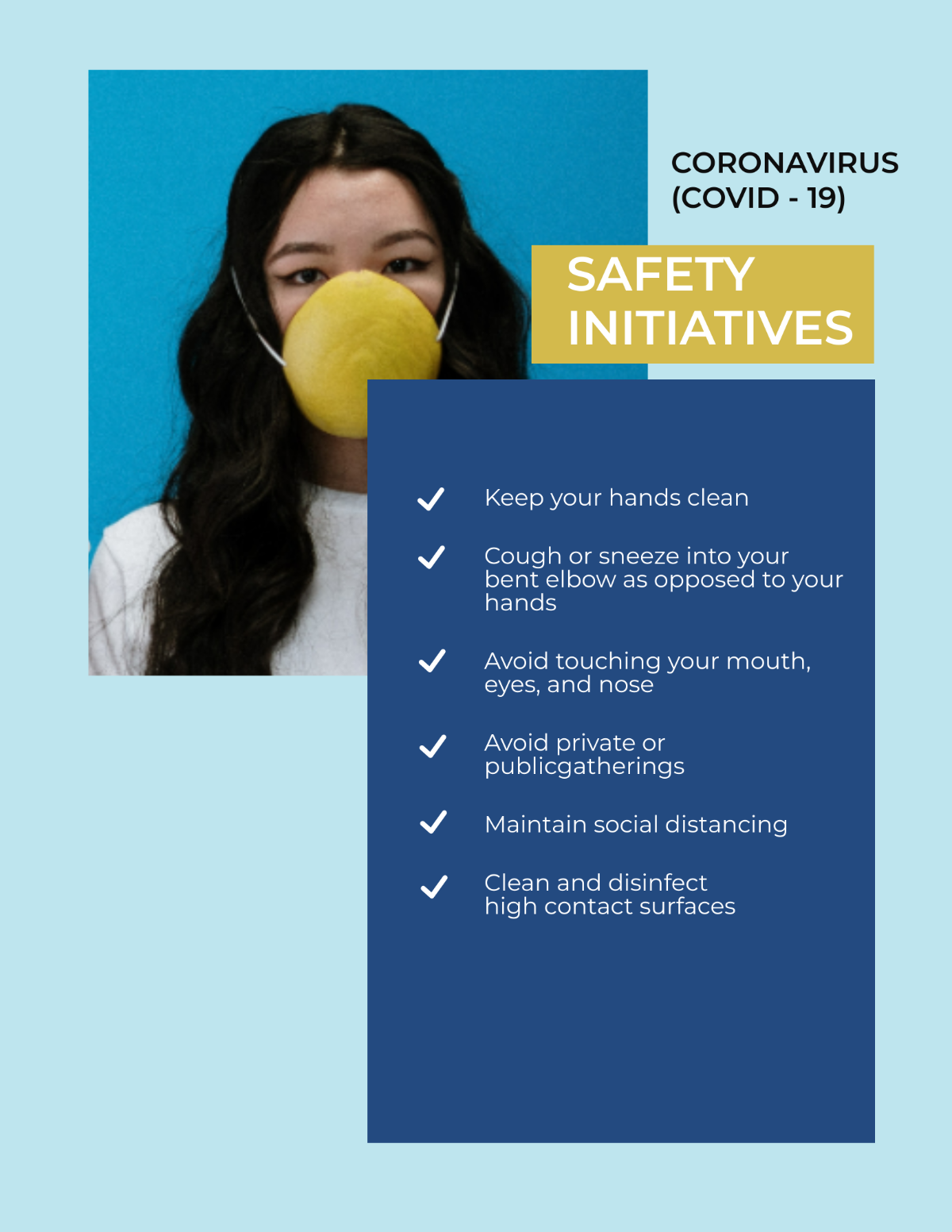 Coronavirus COVID-19 Safety Initiatives Flyer Template
