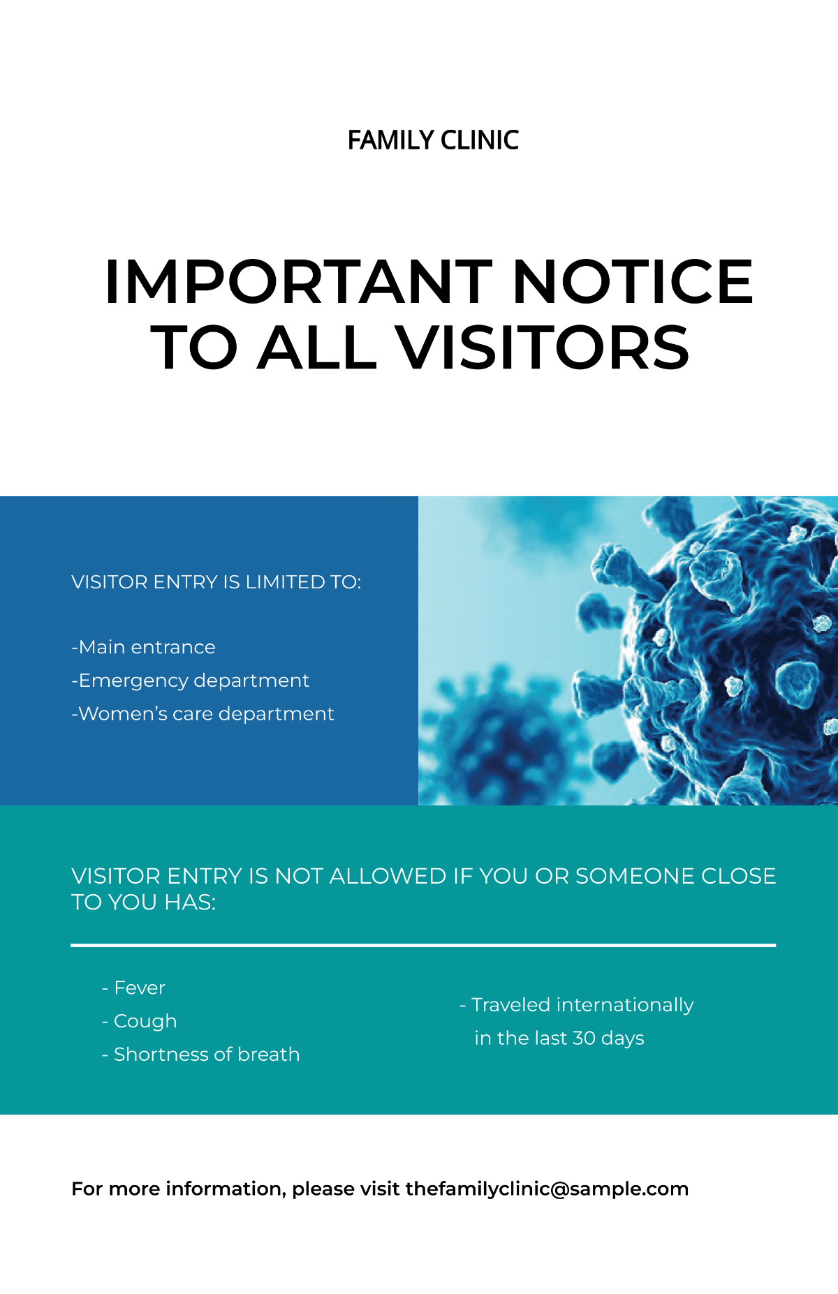 Coronavirus COVID-19 Entry Restricted Poster Template