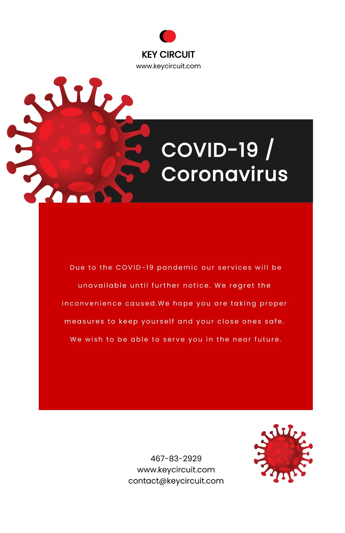 Coronavirus COVID-19 Lock Down Shop Poster Template