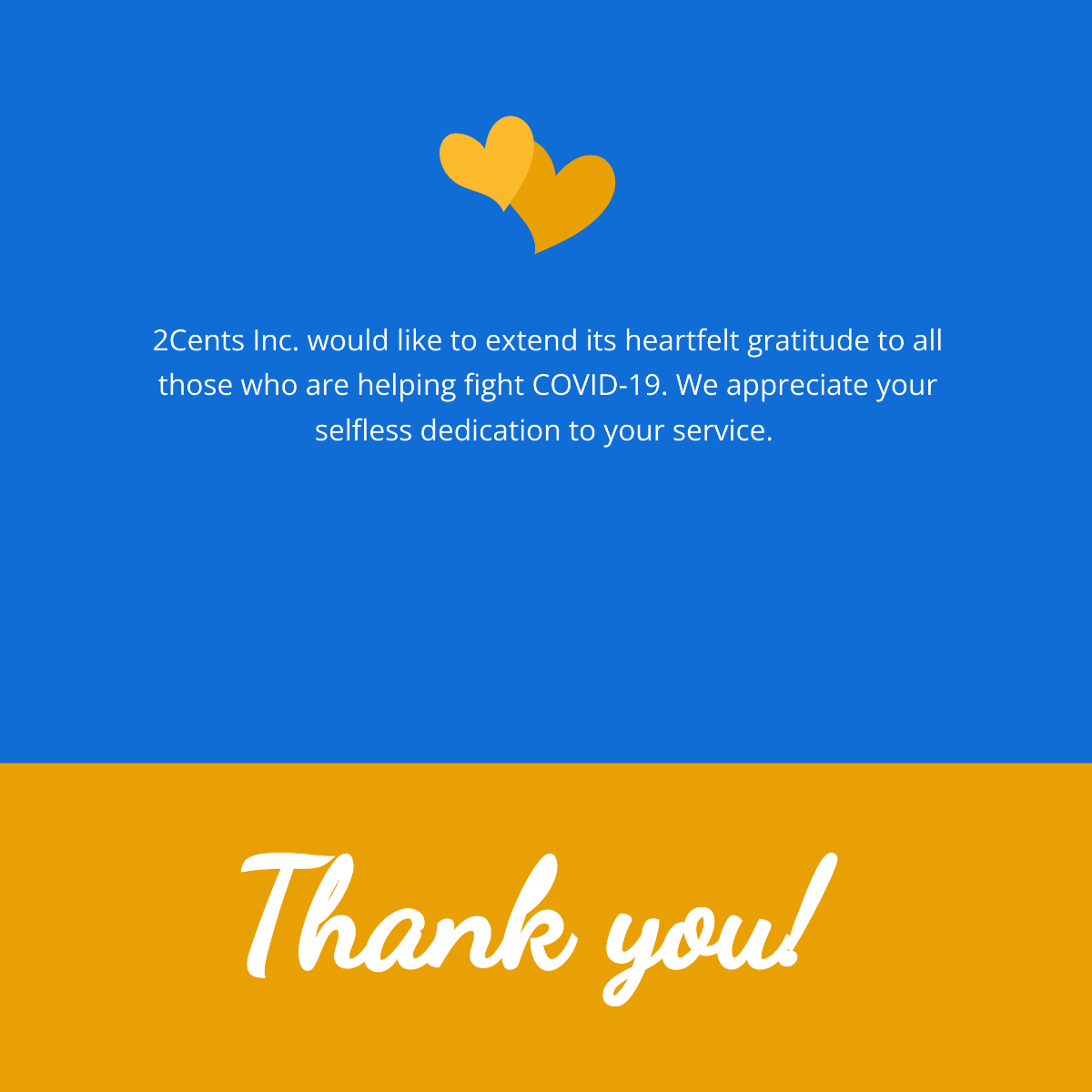 Free Coronavirus COVID-19 Thank You Instagram Post Template