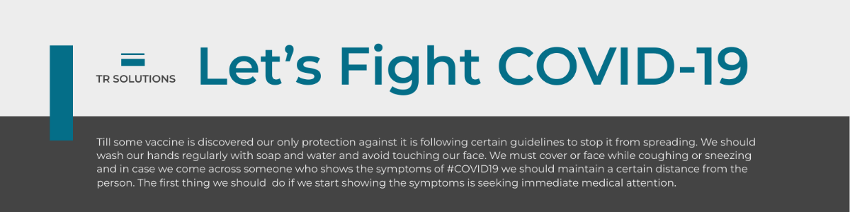 Coronavirus COVID-19 Awareness Promotional LinkedIn Banner Template