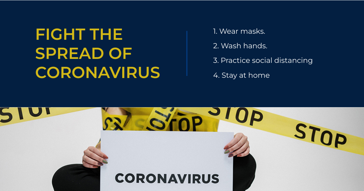 Fight With COVID-19 Coronavirus LinkedIn Post Template
