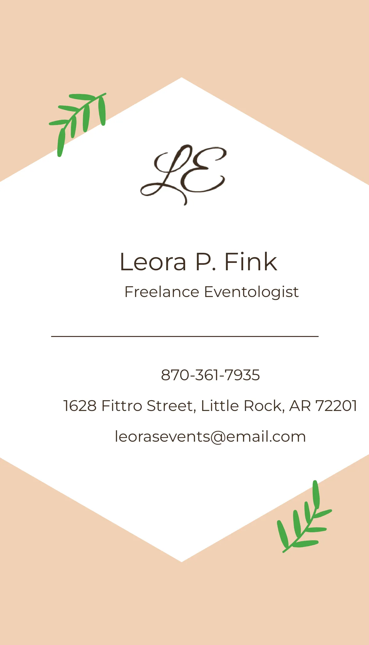 Freelance Event Planner Business Card Template to Edit Online