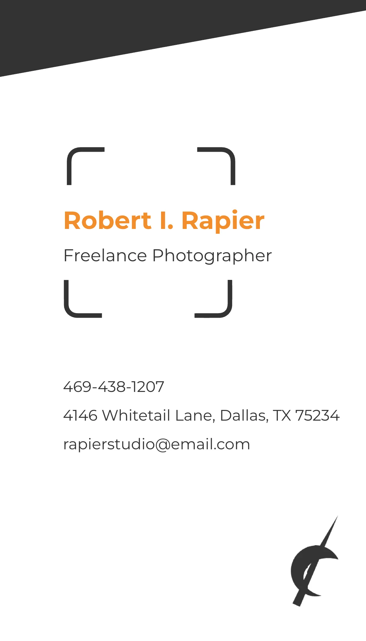 Freelance Photographer Business Card Template to Edit Online
