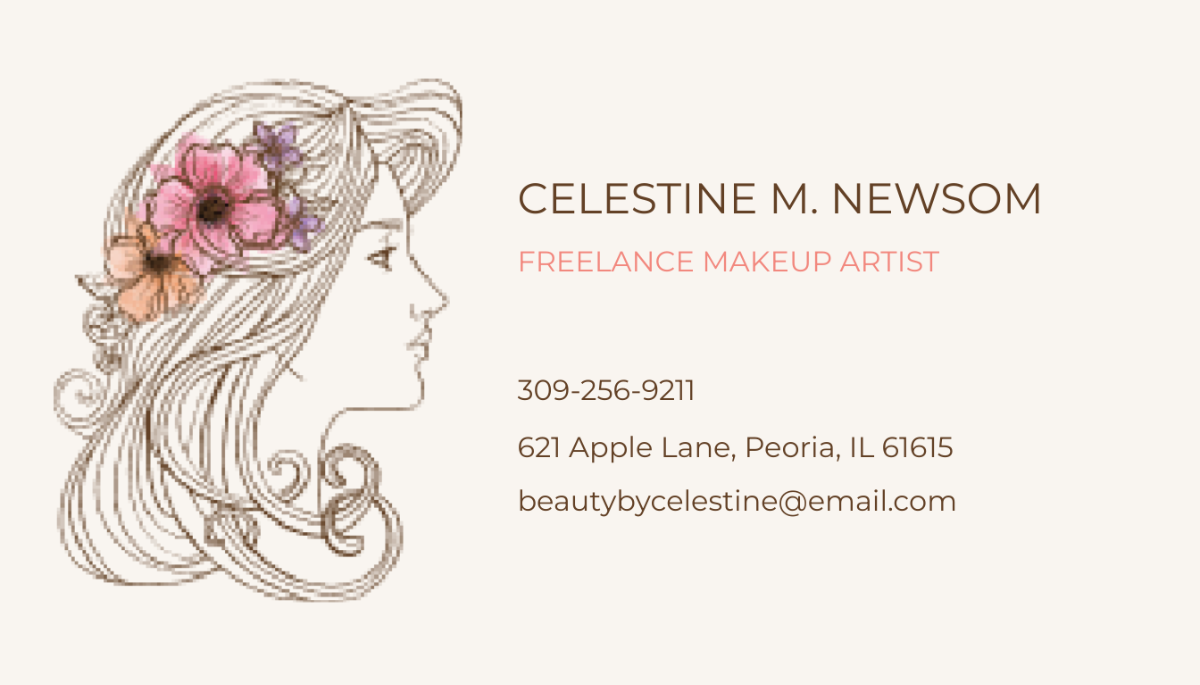 Freelance Makeup Artist Business Card Template