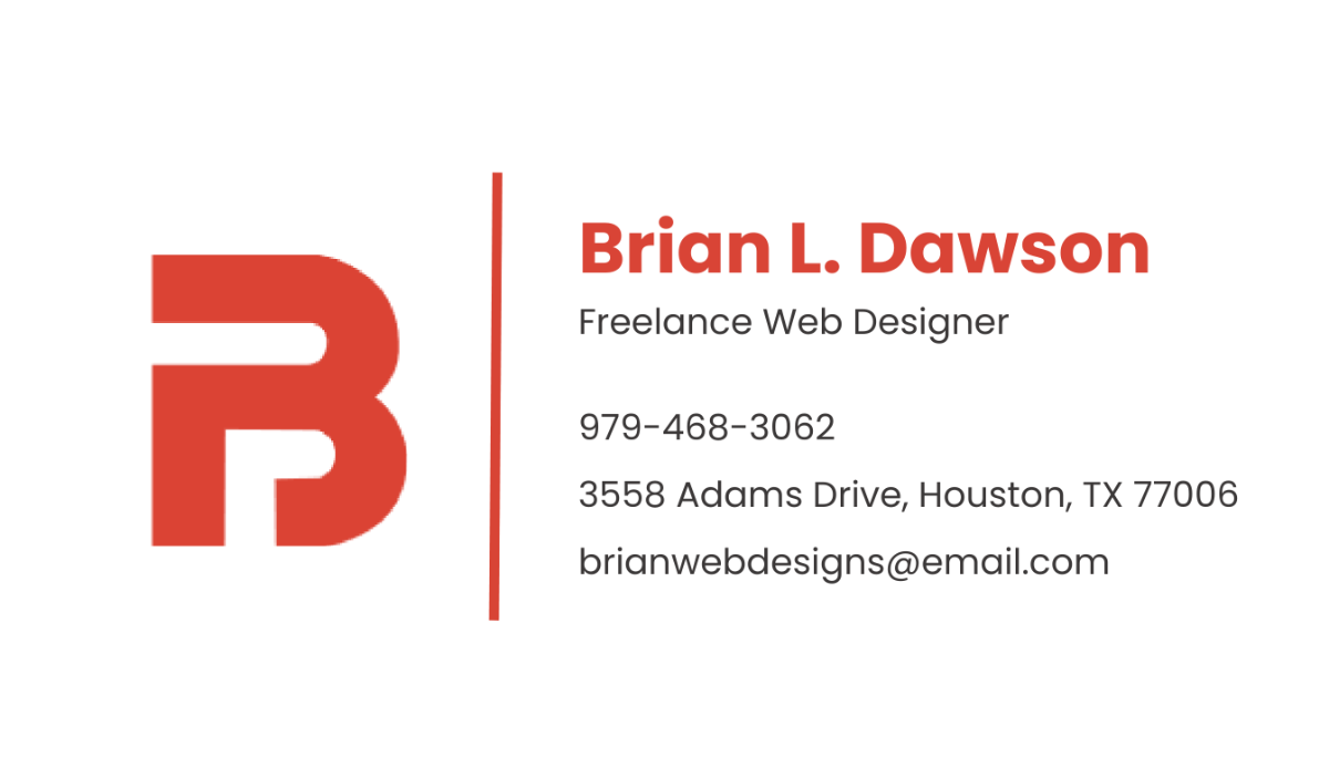 Freelance Web Designer Business Card