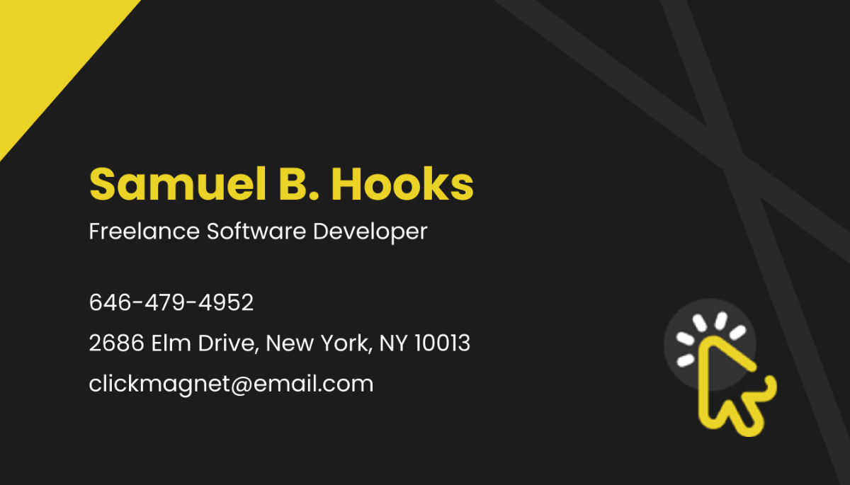 Freelance Software Developer Business Card