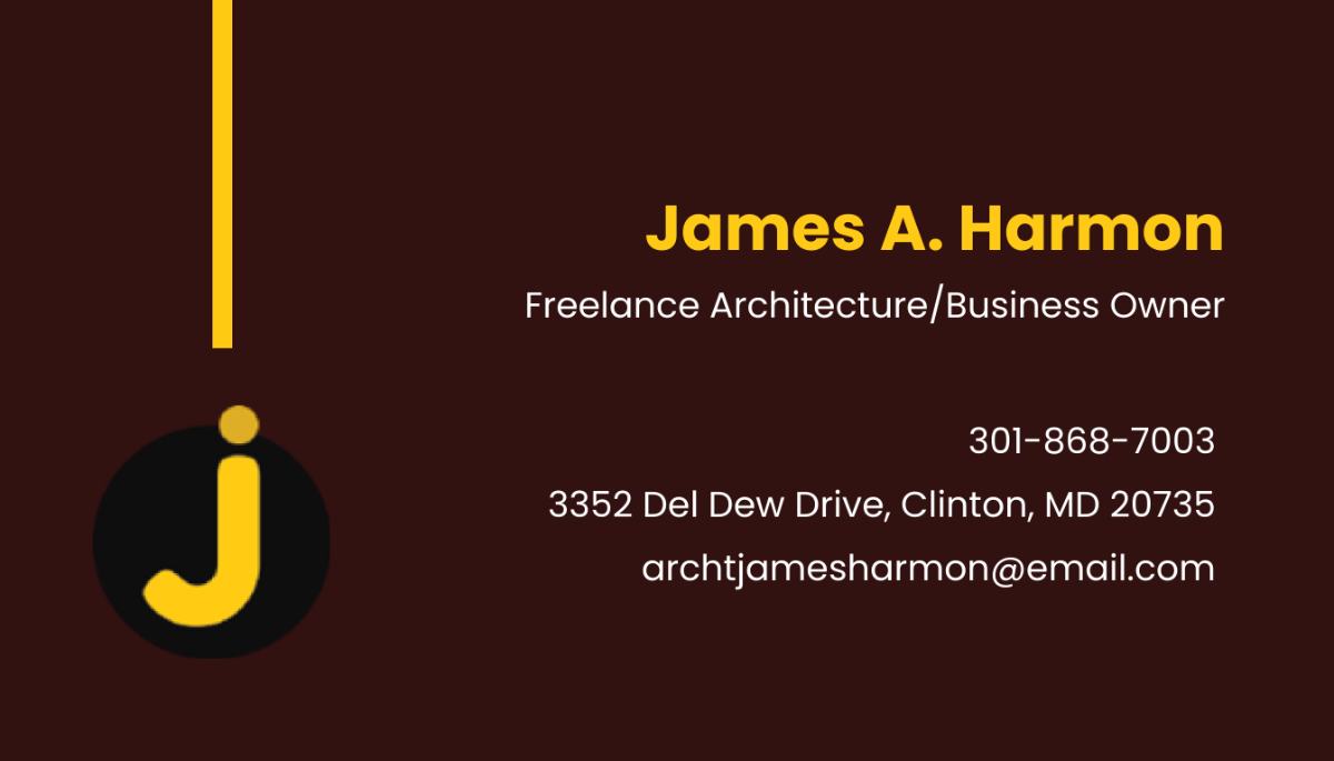 Freelance Architect Business Card