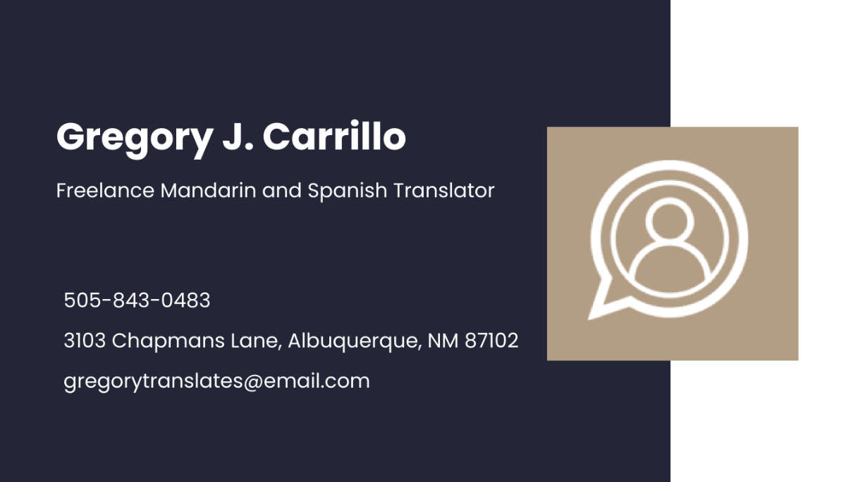 Freelance Translator Business Card