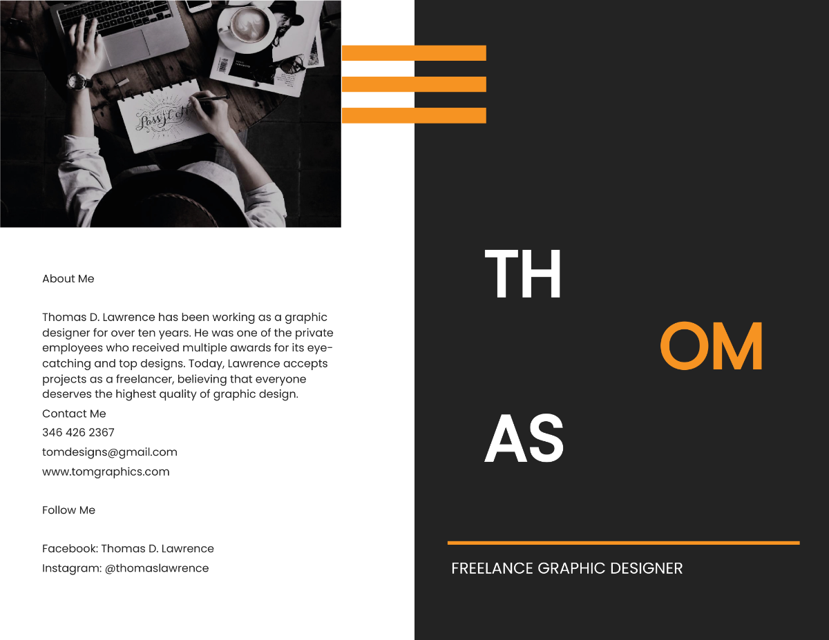 Bi-Fold Freelance Graphic Designer Brochure Template