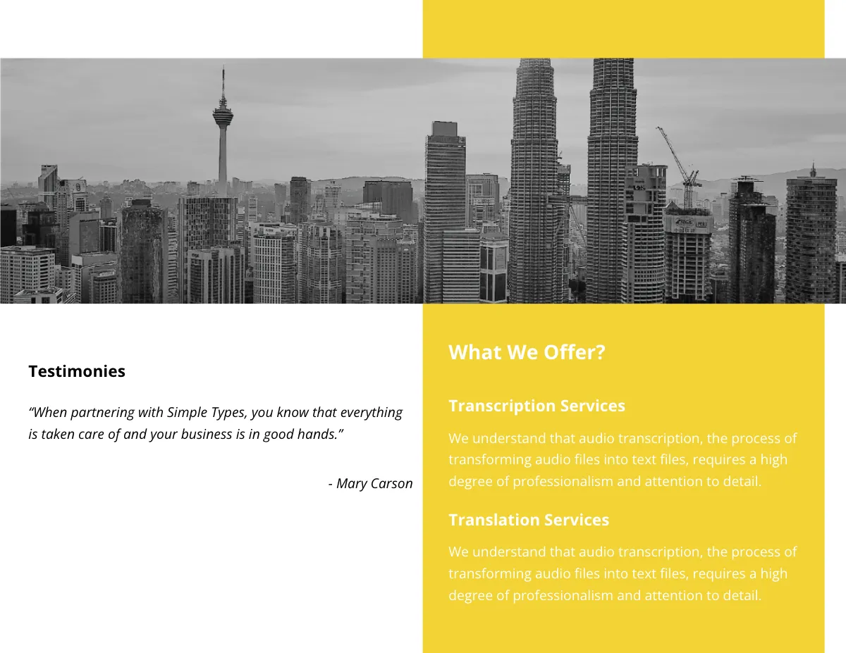 Free Simple Bi-Fold Freelancer Brochure Template to Edit Online