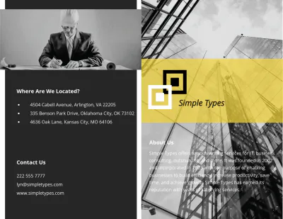 Free Simple Bi-Fold Freelancer Brochure Template to Edit Online