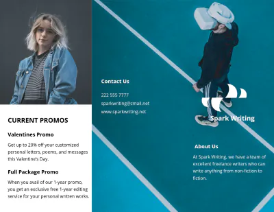Free Creative Tri-Fold Freelance Brochure Template to Edit Online