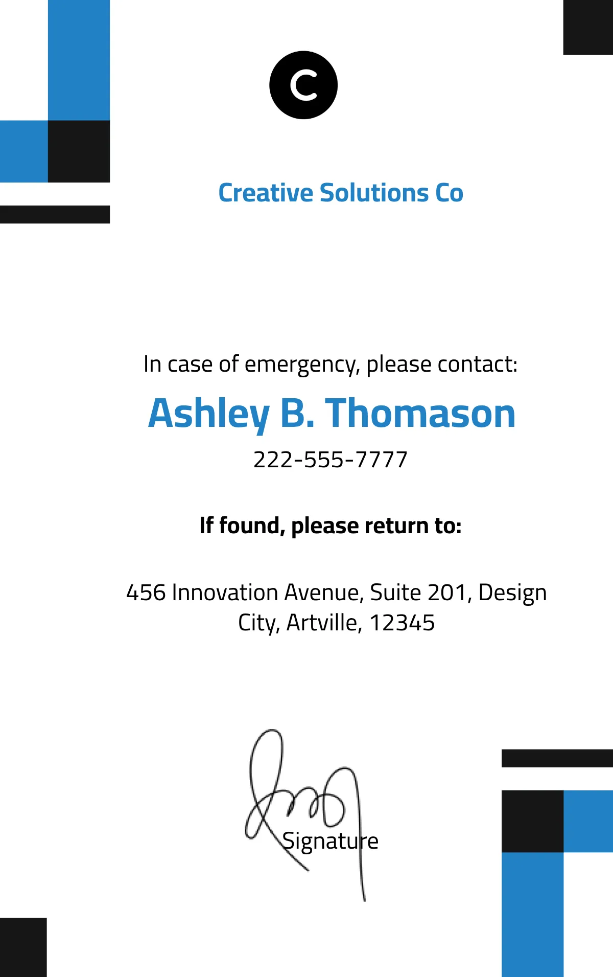 Freelance Employee ID Card Template to Edit Online