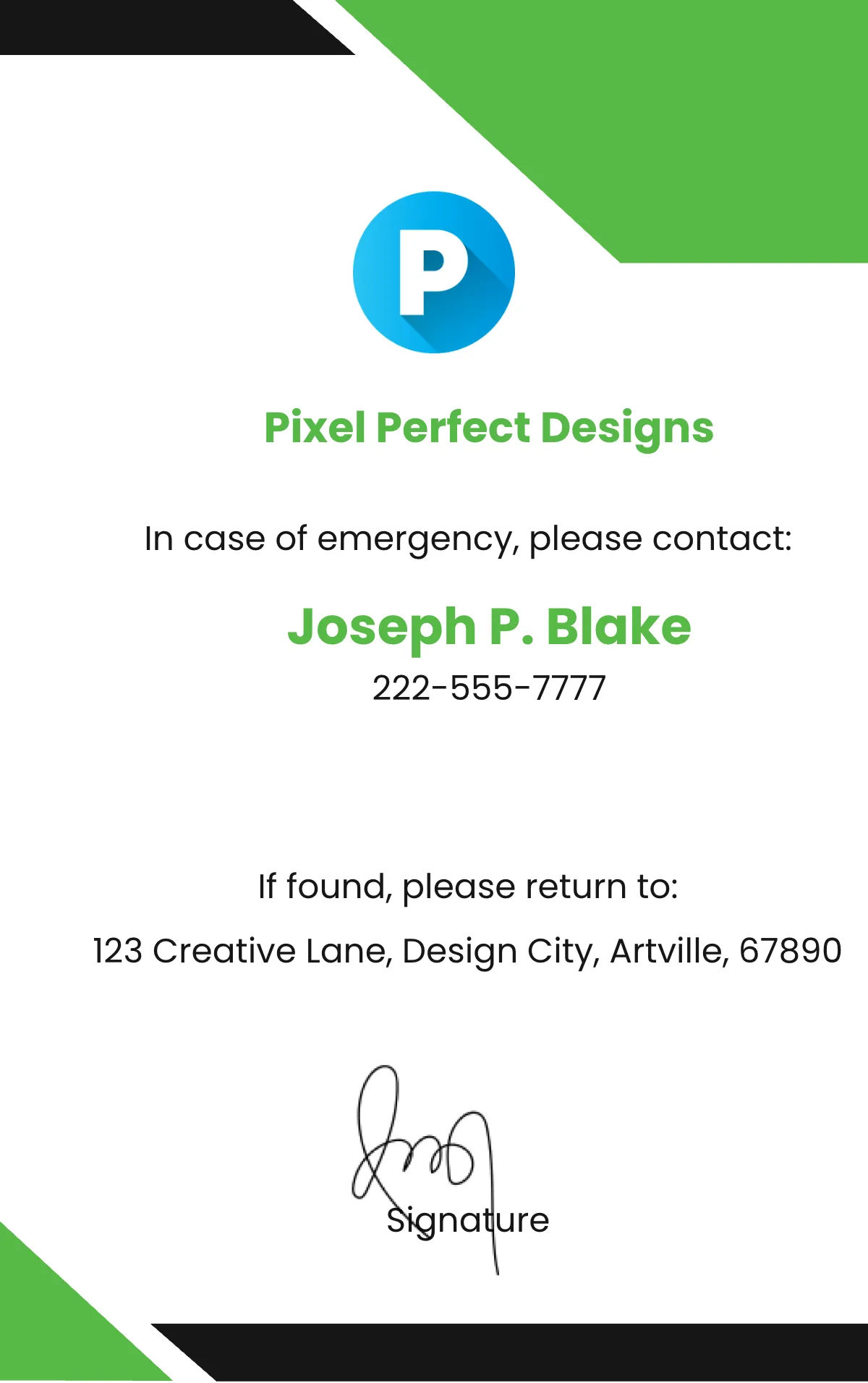 Freelance Staff ID Card Template to Edit Online