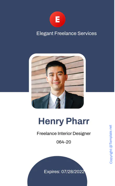 Free Elegant Freelancer ID Card Template to Edit Online
