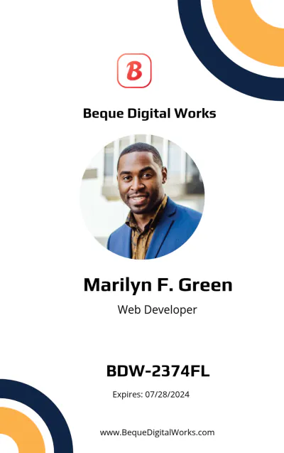 Free Modern Freelancer ID Card Template to Edit Online