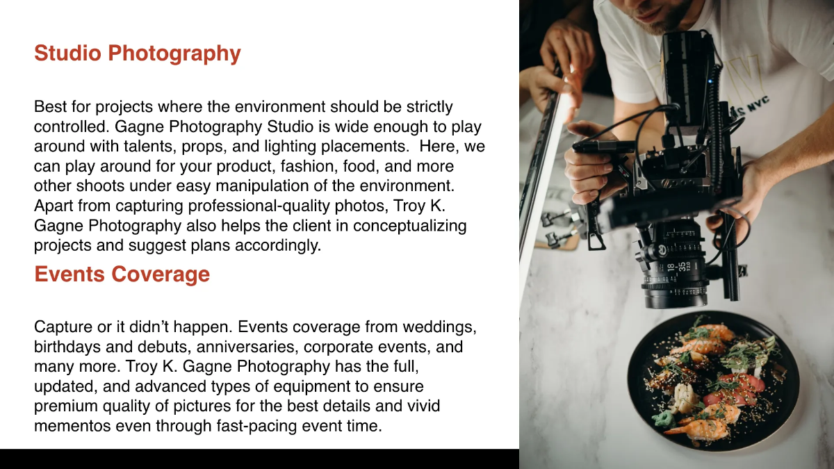 Freelance Photographer Presentation Template to Edit Online