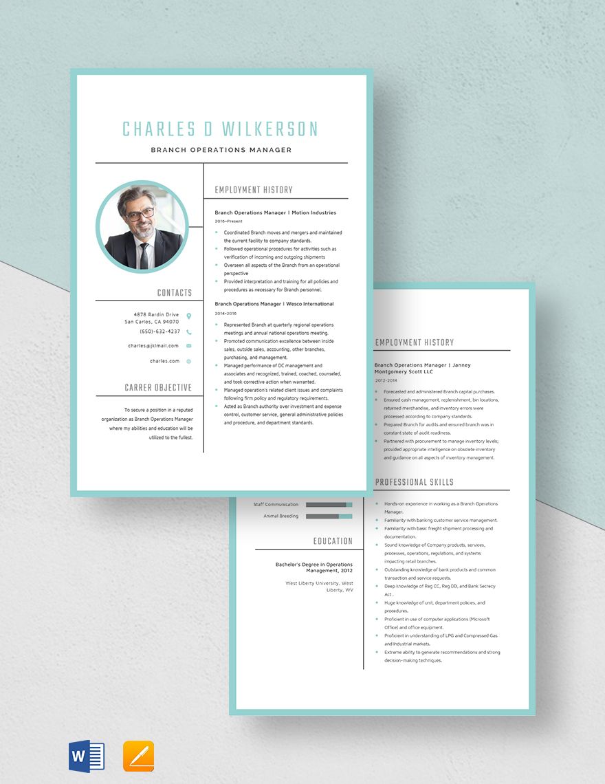 Branch Operations Manager Resume