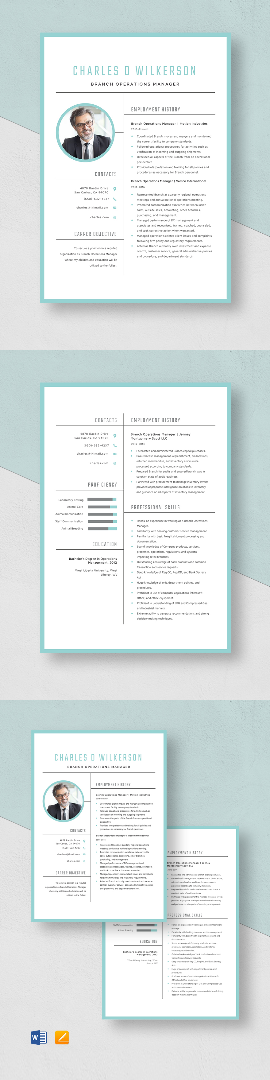 Free Branch Operations Manager Resume Template