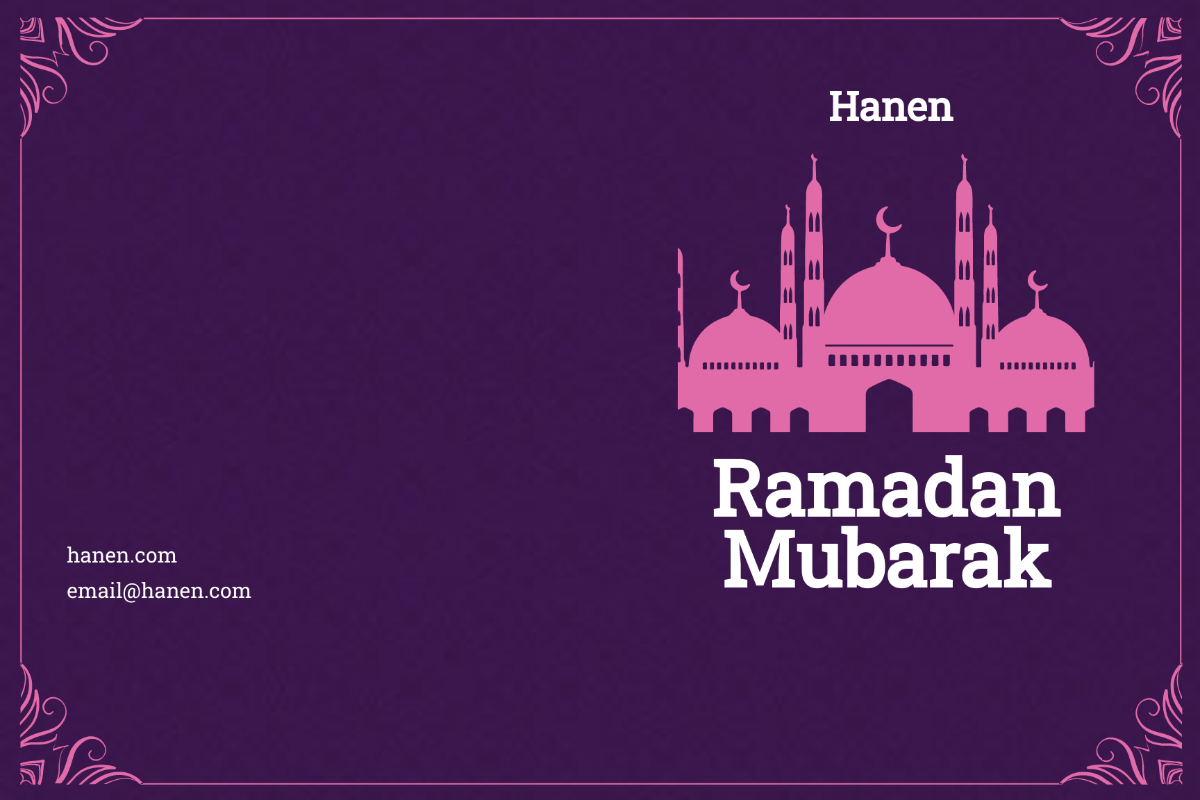 Ramadan Mubarak Greeting Card Template
