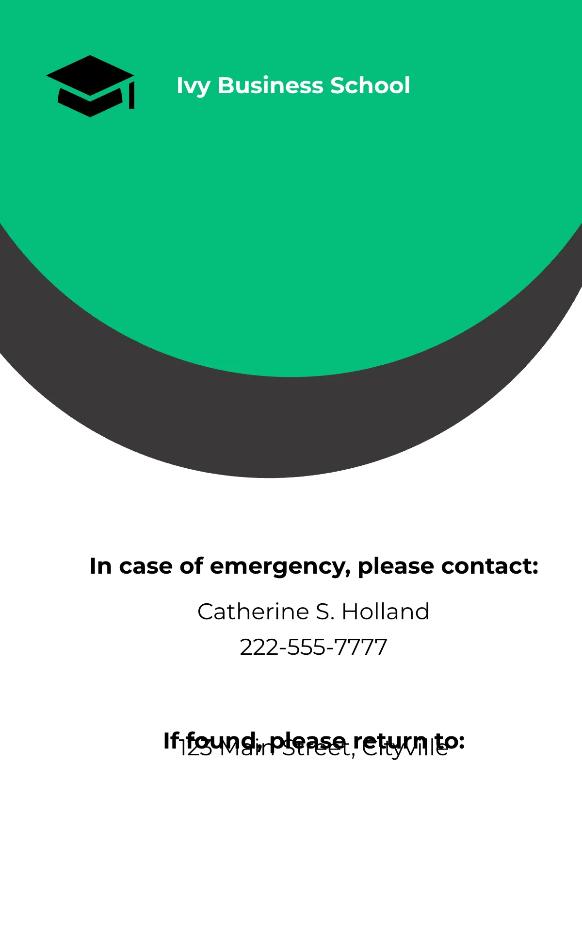 Free Business School ID Card Template to Edit Online