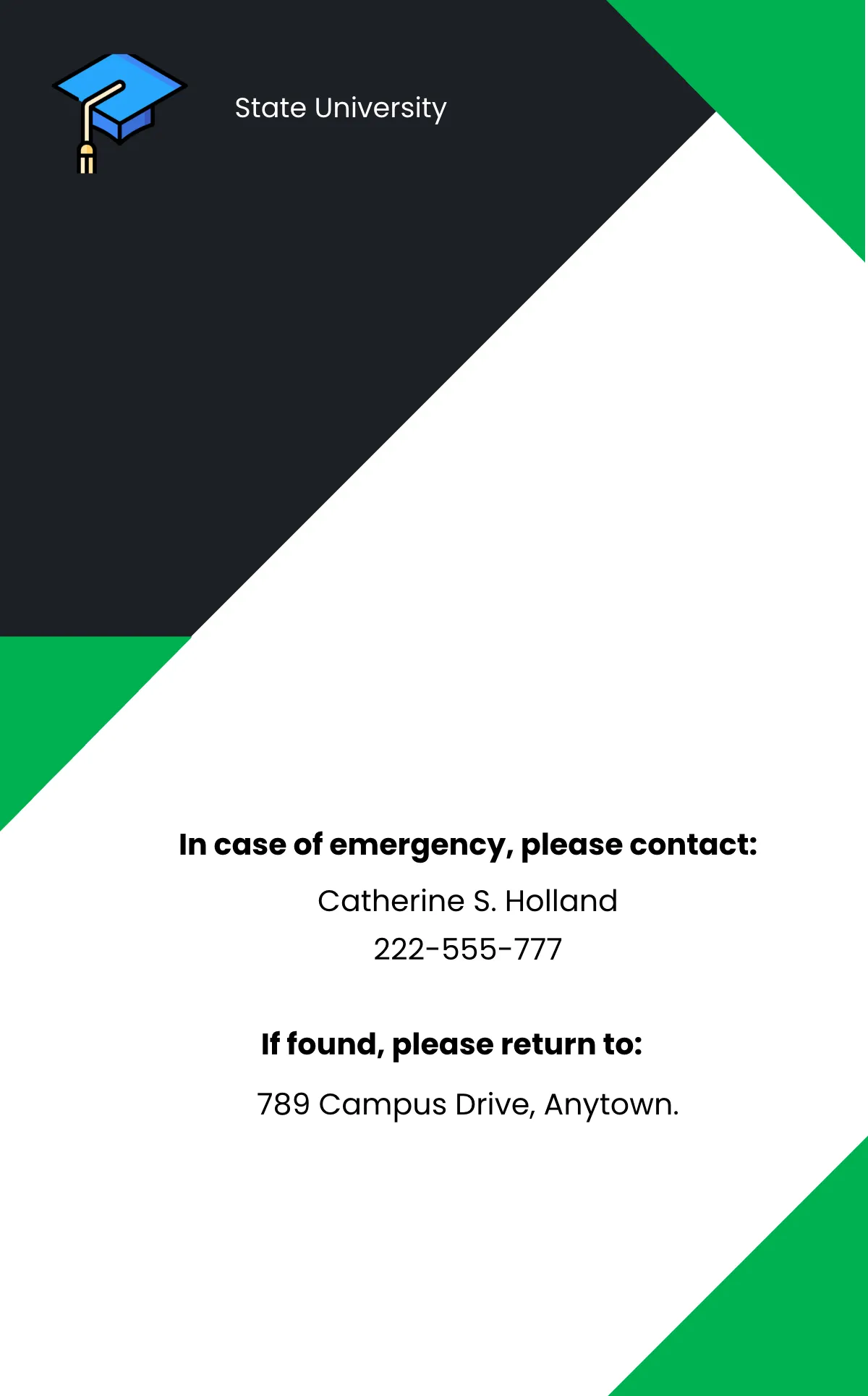 Free University Visitor ID Card Template to Edit Online